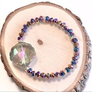 Carnival Sea Crystal Beaded Stretch Bracelet Carnival Sea Shell Crystals